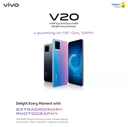 India Desire : Vivo V20 Flipkart Price Starts @Rs 24990: Buy Now, Launch Date, Next Sale Date, Specifications & Buy Online